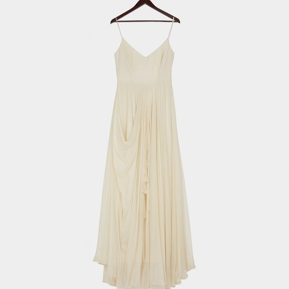 Leanne Marshall Faye Silk Chiffon Gown Ivory Size 12 NWT Bridal Wedding‎ Dress - Picture 2 of 12